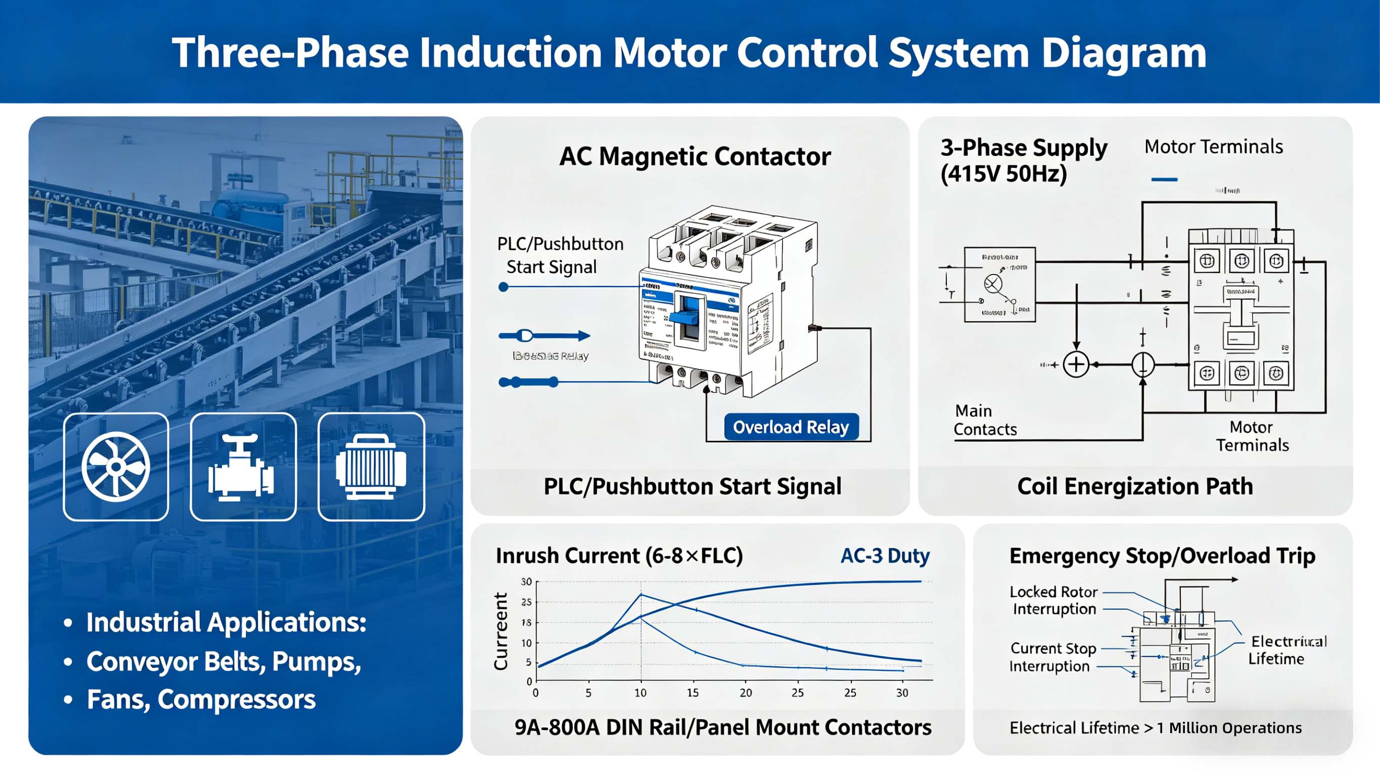 Schütz des elektrischen Energiesystems für die Steuerung von Dreiphasen-Induktionsmotoren F-C1 an den China-Exporteur